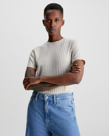 RIBBED JERSEY T-SHIRT, Classic Beige, hi-res