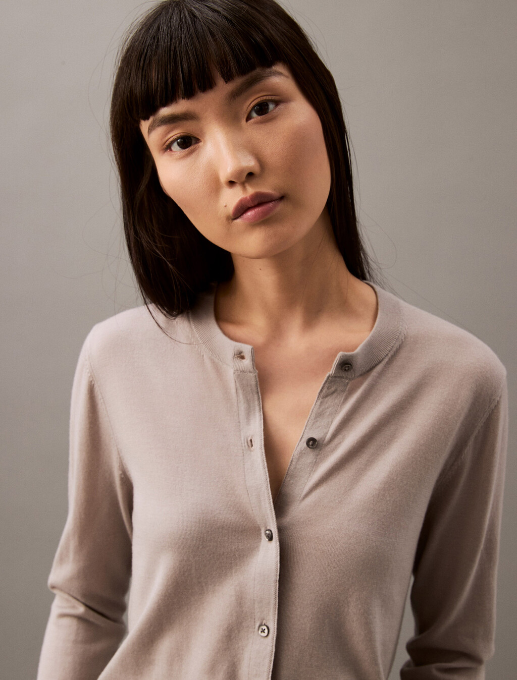 Tech Merino Cardigan, Ash, hi-res