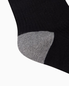 Women's 1 Pack Rib Crew Socks, BLACK, hi-res