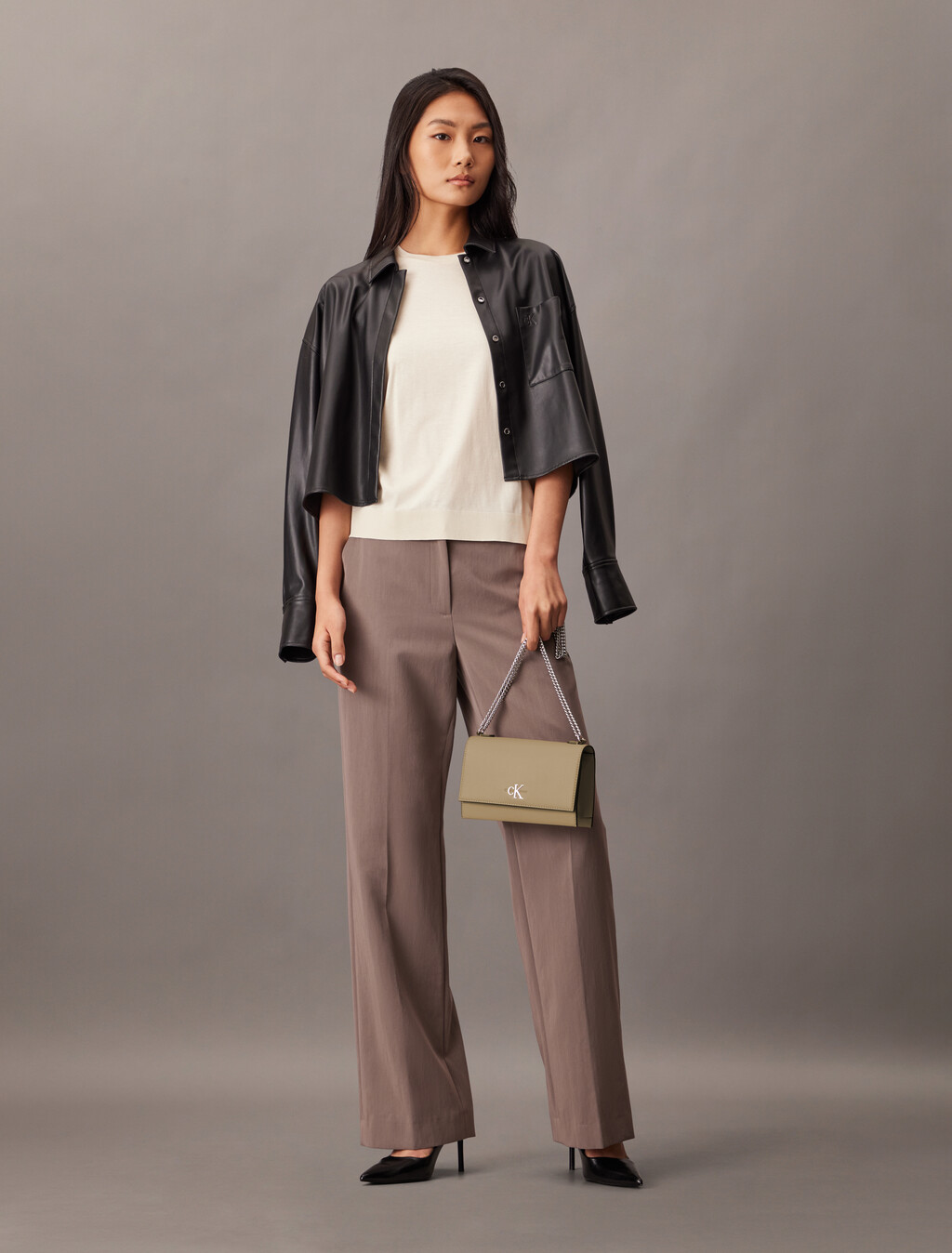 Flap Crossbody Bag With Chain, Crockery, hi-res