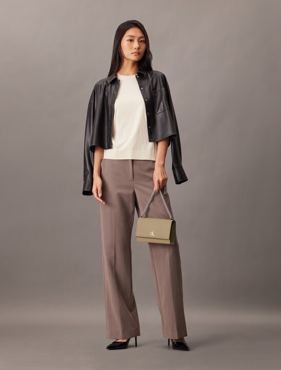Flap Crossbody Bag With Chain