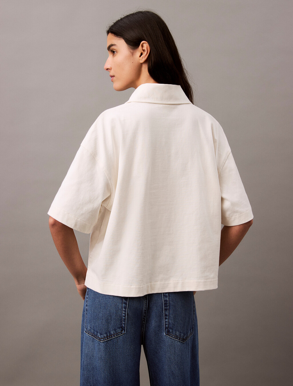Cotton Jersey Logo Polo Shirt, Tofu, hi-res