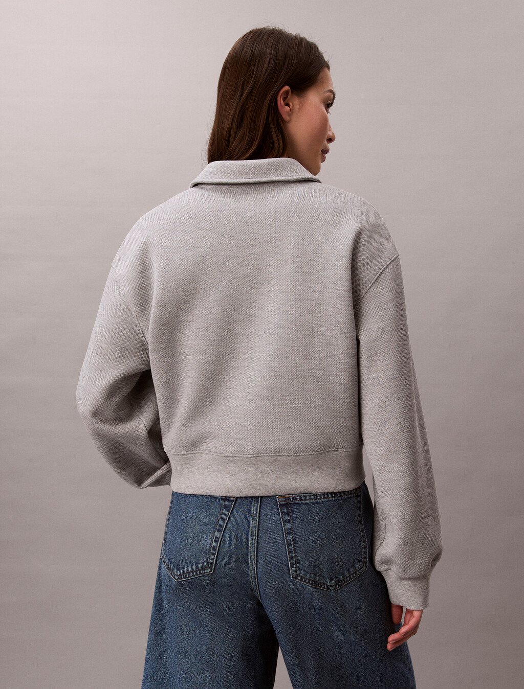 Relaxed Polo Sweatshirt, Heroic Grey Heather, hi-res