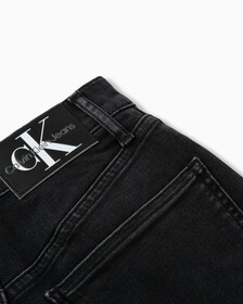 37.5 RECYCLED COTTON HIGH RISE DENIM SHORTS, Washed Black Dbl Belted Wb, hi-res