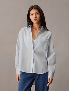 Breathable Monogram Relaxed Shirt, 19454 CHAMBRAY BLUE/ WHITE/ NIGHT SKY STRIPE+chamb, hi-res