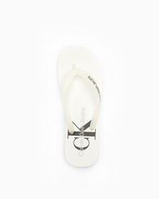 Delhi Monogram Beach Sandals, White, hi-res