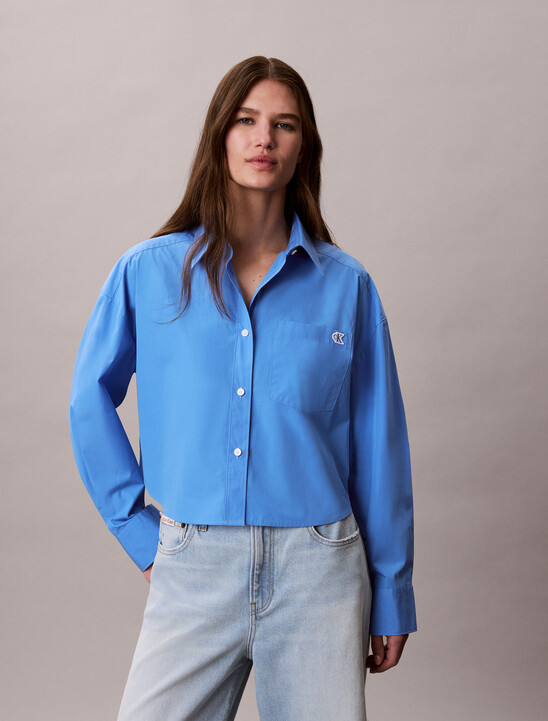 Cropped Cotton Poplin Shirt