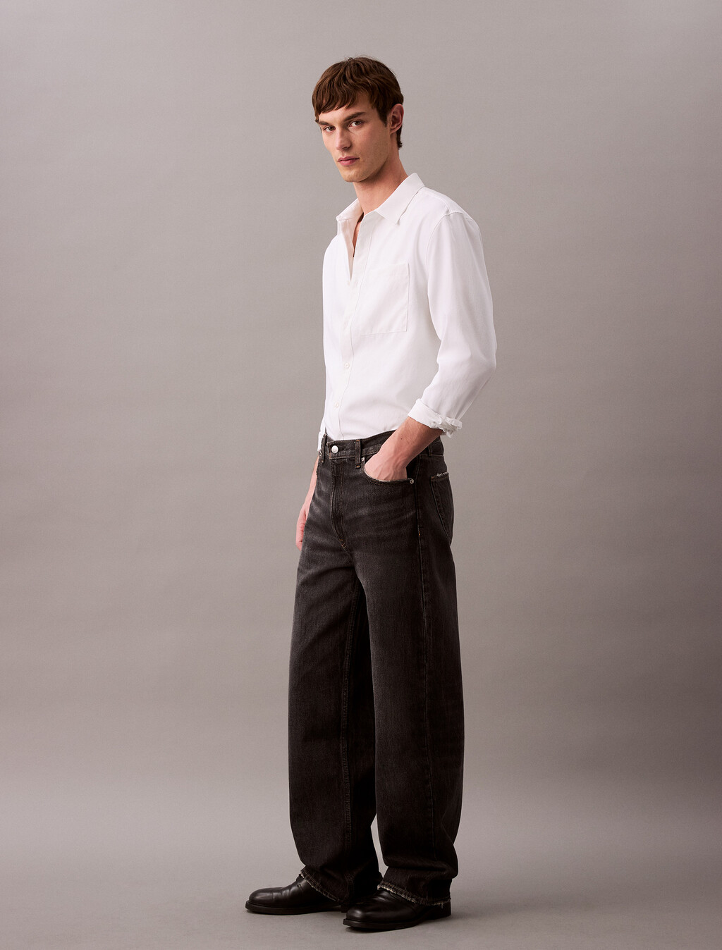 Technical Oxford Easy Care Shirt, Brilliant White, hi-res