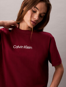 Relaxed Standard Logo Crewneck Tee, Magenta Jewel, hi-res
