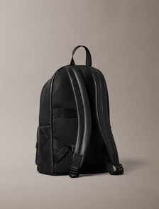 Embossed CK Emblem Slim Backpack, Black, hi-res