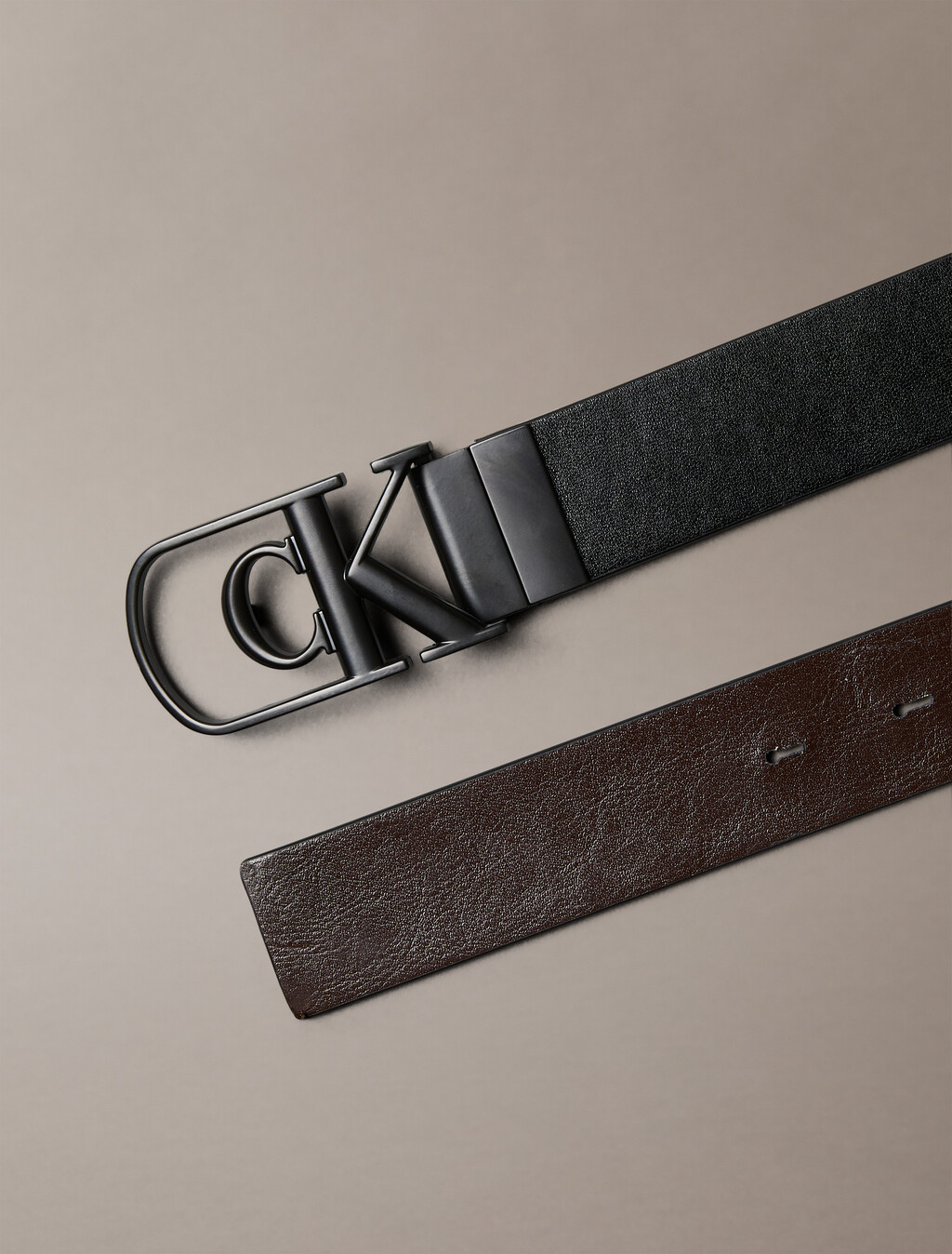 Curve Monogram Buckle Reversible Belt 32mm, Black/CK Dark Brown, hi-res