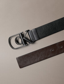 Curve Monogram Buckle Reversible Belt 32mm, Black/CK Dark Brown, hi-res