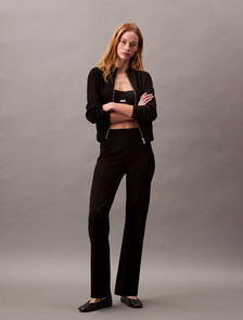 Stretch Viscose Trousers, Black, hi-res