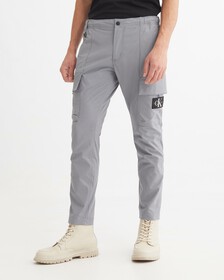 MONOLOGO BADGE CARGO PANTS, Overcast Grey, hi-res