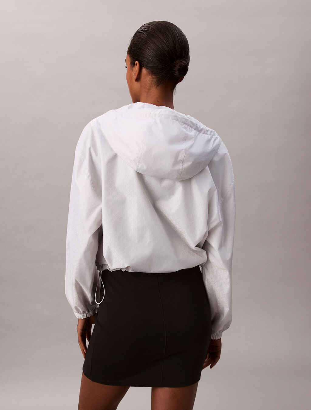 All Over Print Logo Jacquard Wind Jacket, Silver Haze, hi-res