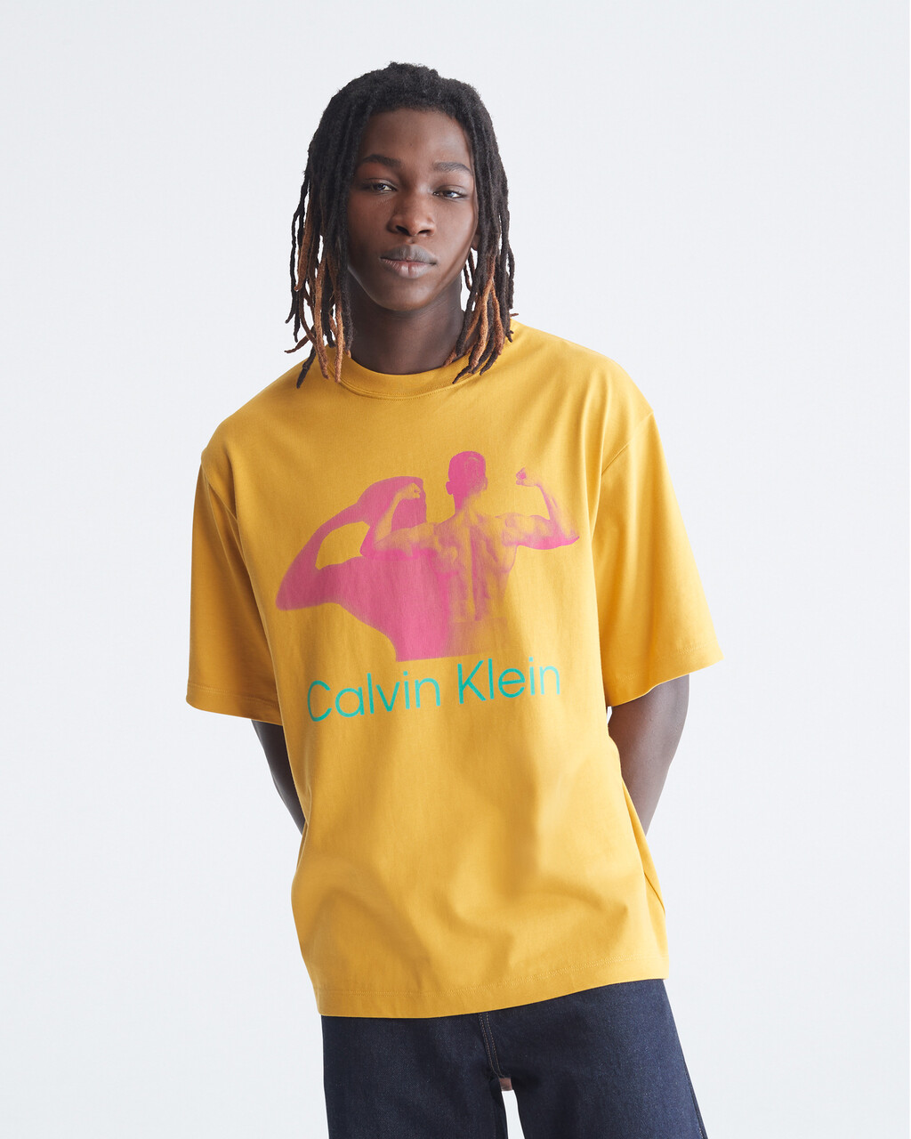 yellow calvin klein t shirt