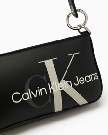 SCULPTED MONOGRAM SHOULDER BAG, BLACK, hi-res