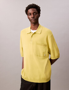 Tech Knit Boxy Polo Jumper, Spanish Lime, hi-res