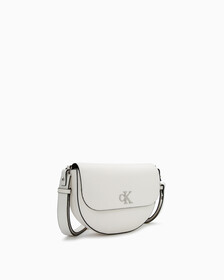 CKJ Minimal Monogram Saddle Bag, BRIGHT WHITE, hi-res