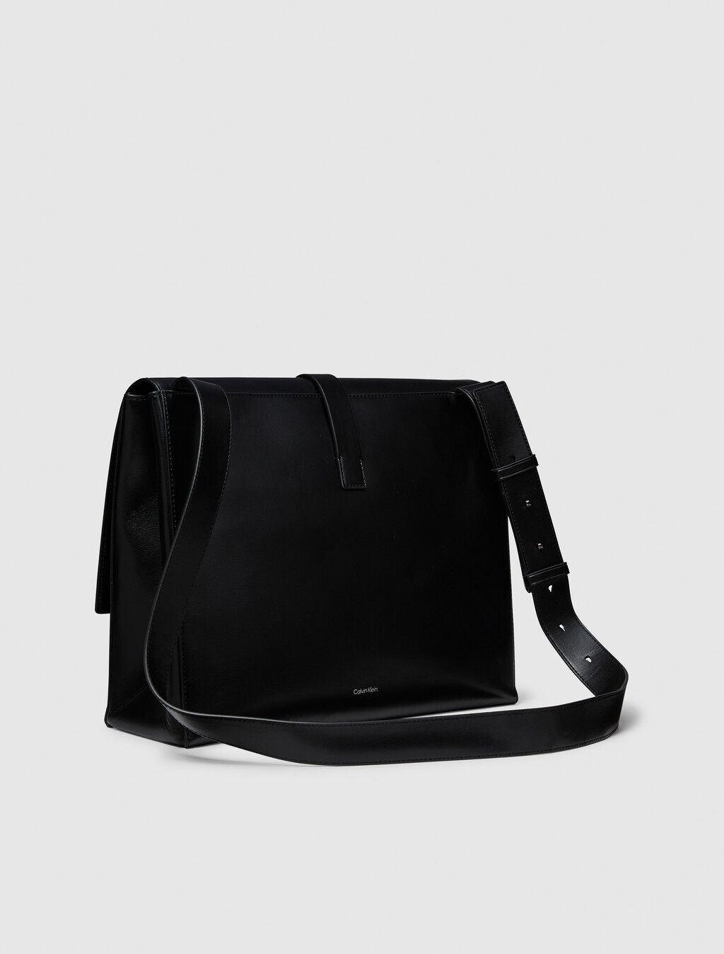 Leather Messenger Bag, Black, hi-res