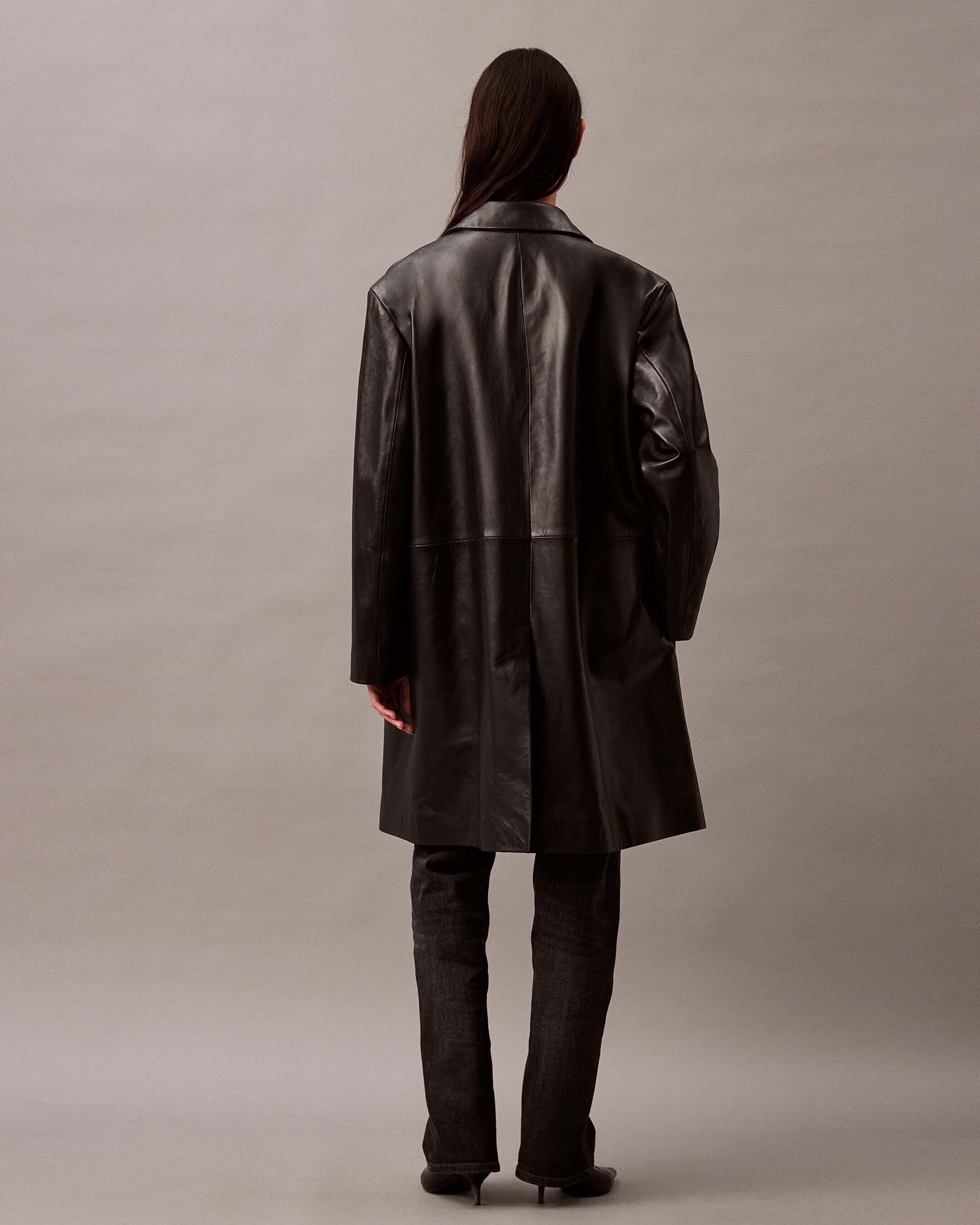 Lamb Suede Car Coat | black | Calvin Klein Singapore