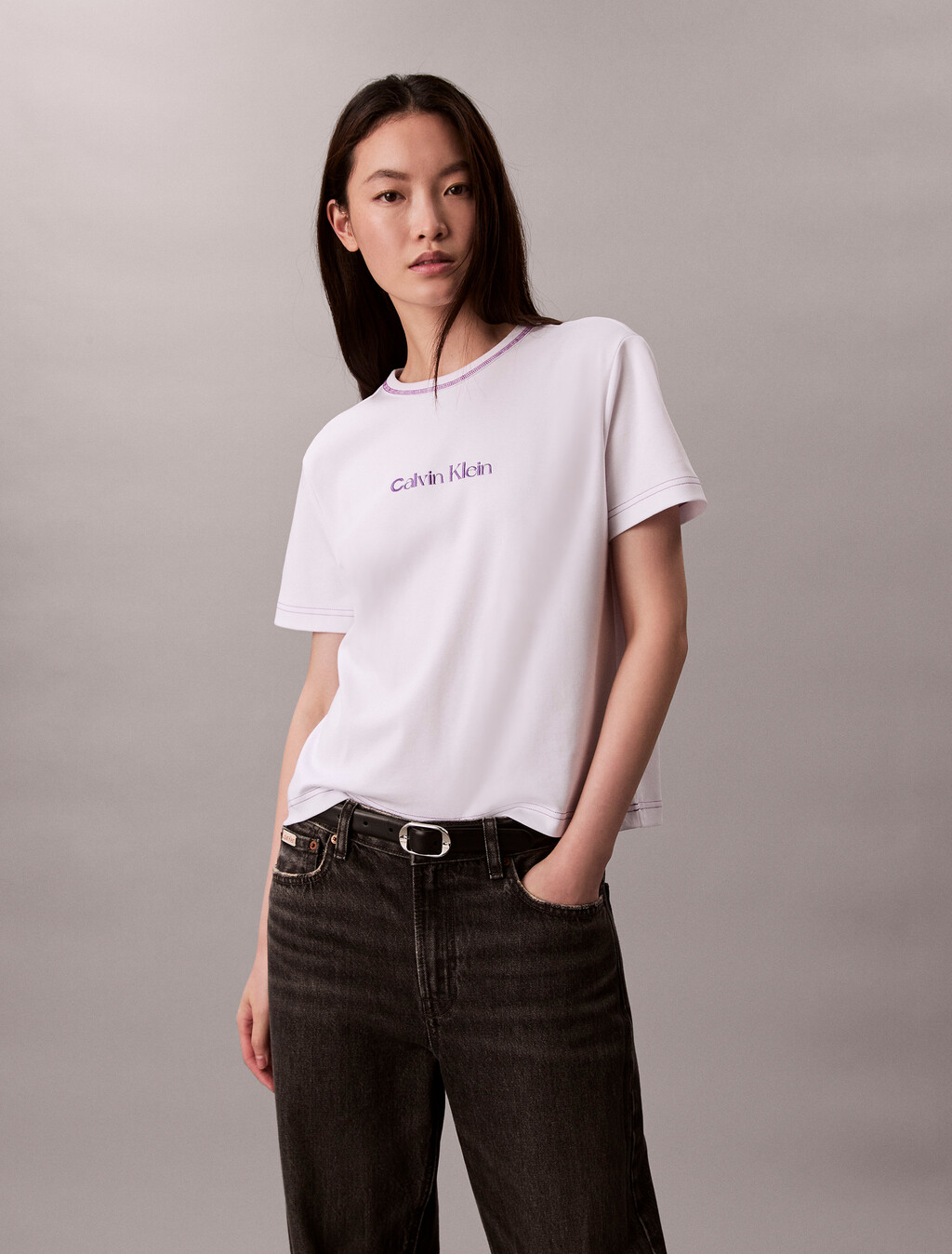 Embroidered Logo Graphic Slim T-Shirt, Brilliant White, hi-res