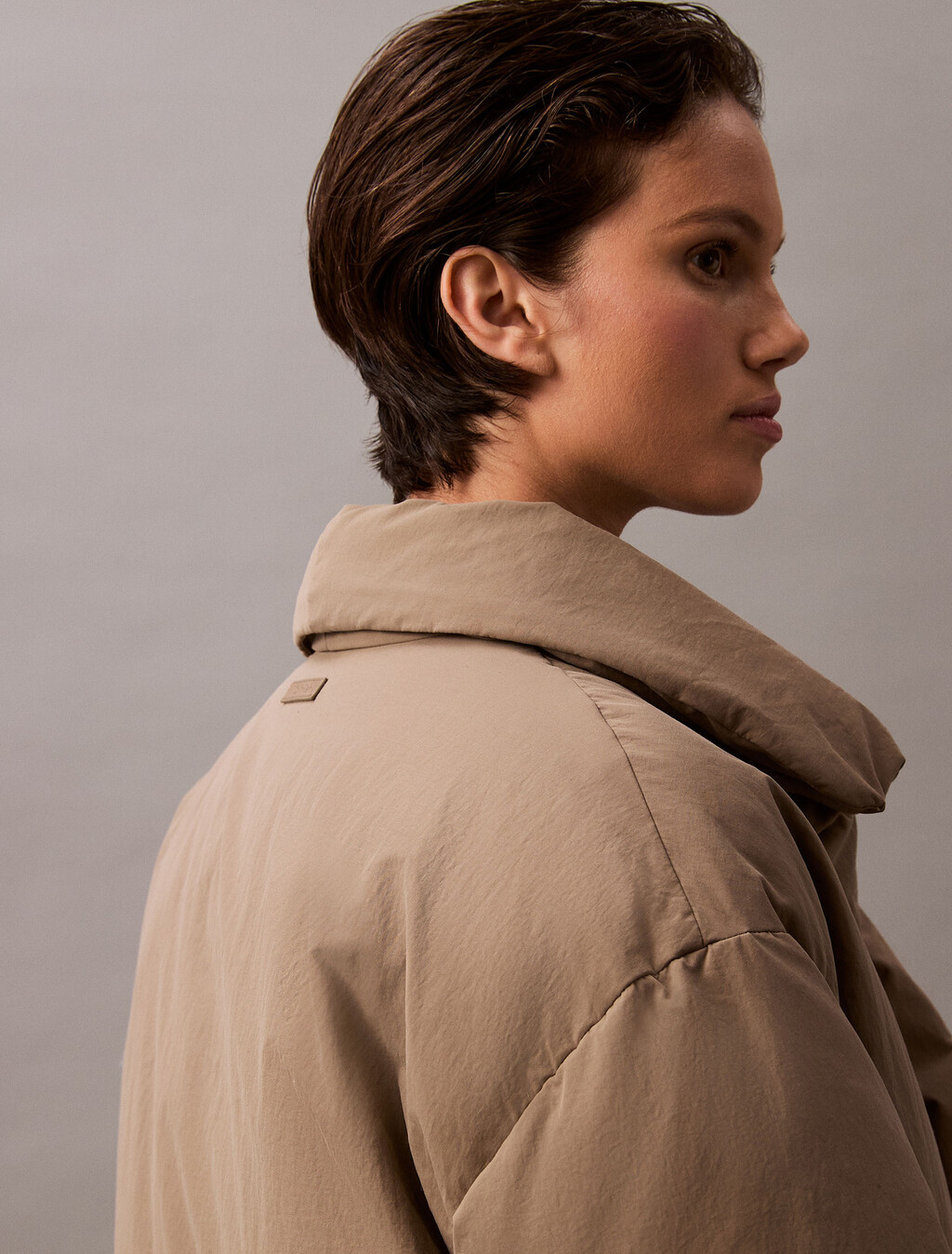 Heavyweight Cropped Puffer Coat, Brindle, hi-res