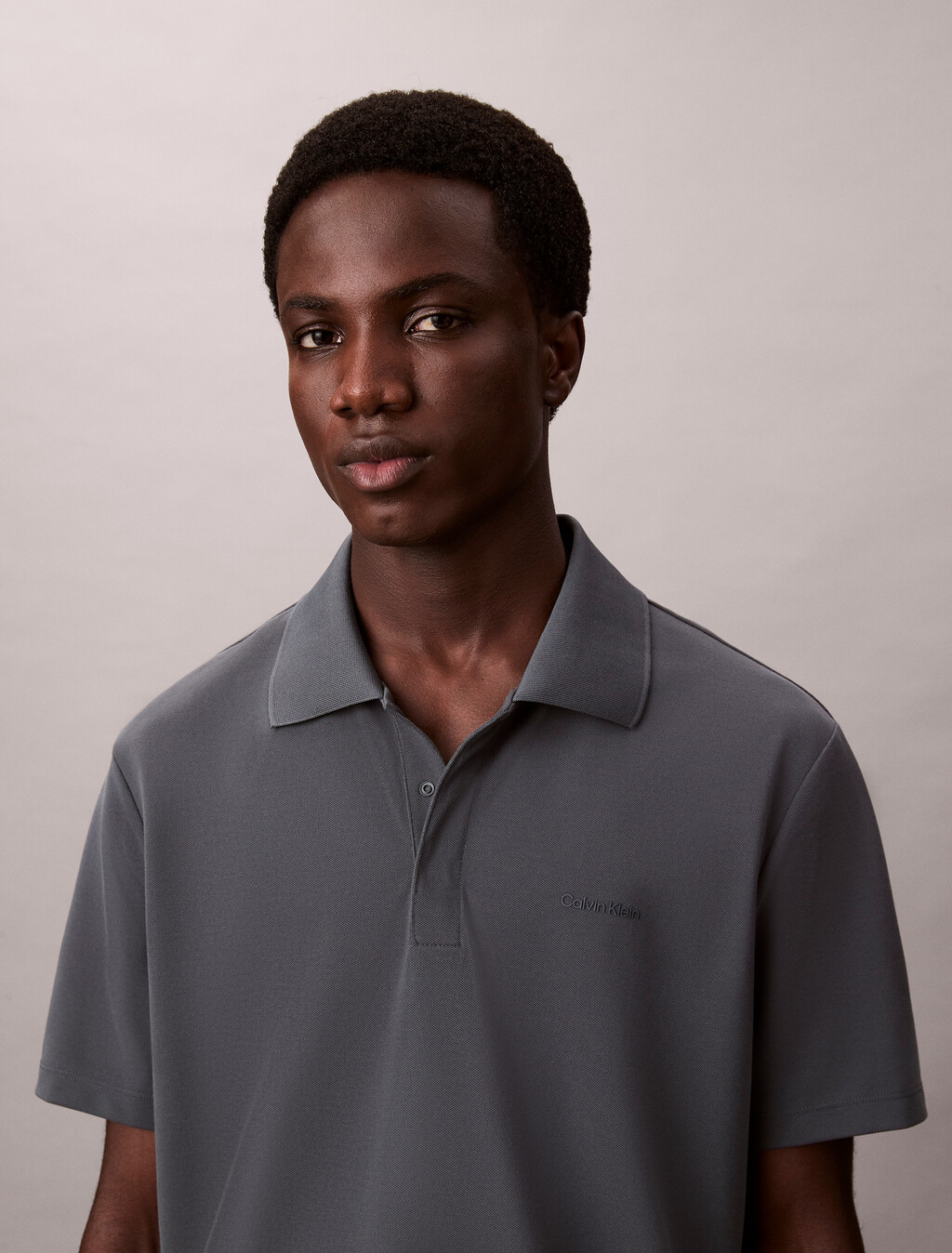 Cotton Blend Pique Polo Shirt, Harlem Night Blue, hi-res