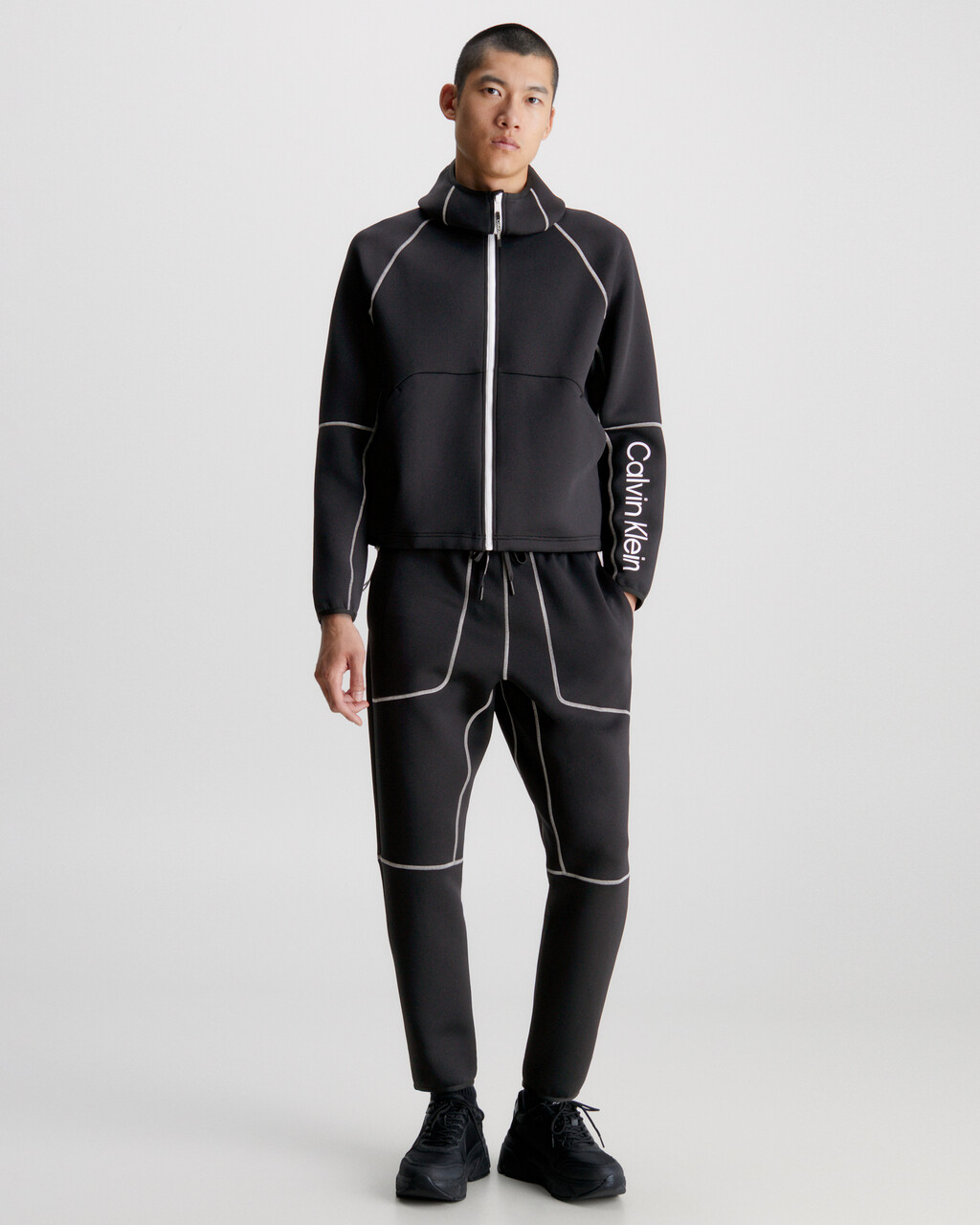 Zip Up Logo Hoodie, BLACK BEAUTY, hi-res