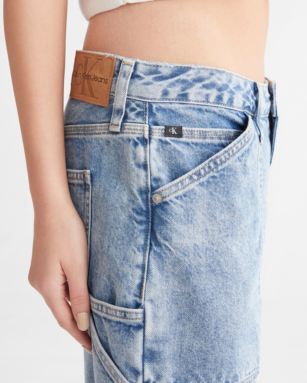RECONSIDERED 90S STRAIGHT UTILITY SHORTS, Denim Light, hi-res