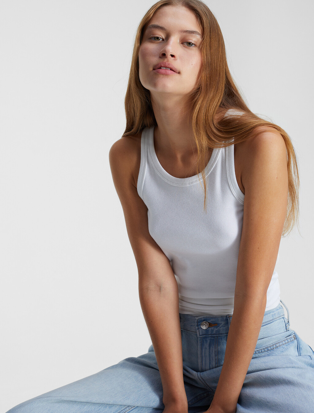 Contour Rib Tank, Brilliant White, hi-res