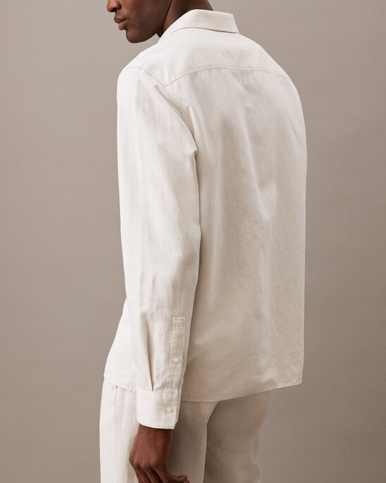Solid Linen Blend Classic Fit Button-Down Shirt