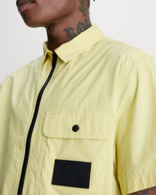 Short Sleeve Zip Up Shirt, Yellow Sand, hi-res