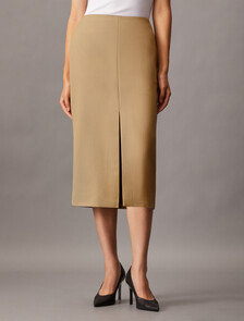 Crepe Wool  Blend Suiting Pencil Skirt, Amphora, hi-res