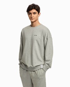 MODERN COTTON LOUNGE SWEATSHIRT, Grey Heather, hi-res