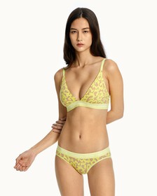 CK One Cotton Lightly Lined Triangle Bra, DART FROG PRINT+CYBER GREEN, hi-res