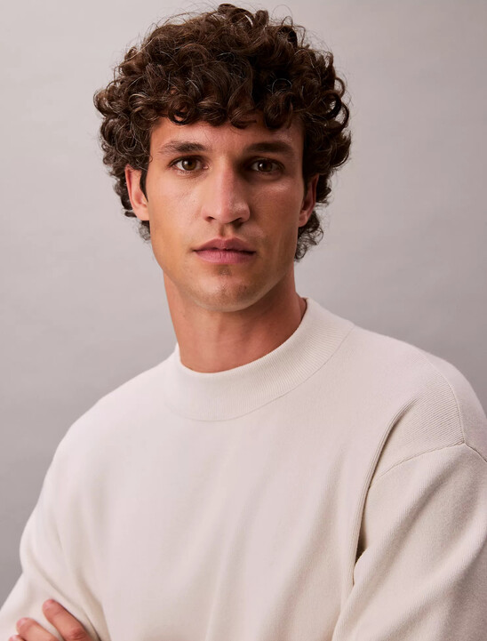 Tech Knit Boxy Mock Neck Jumper
