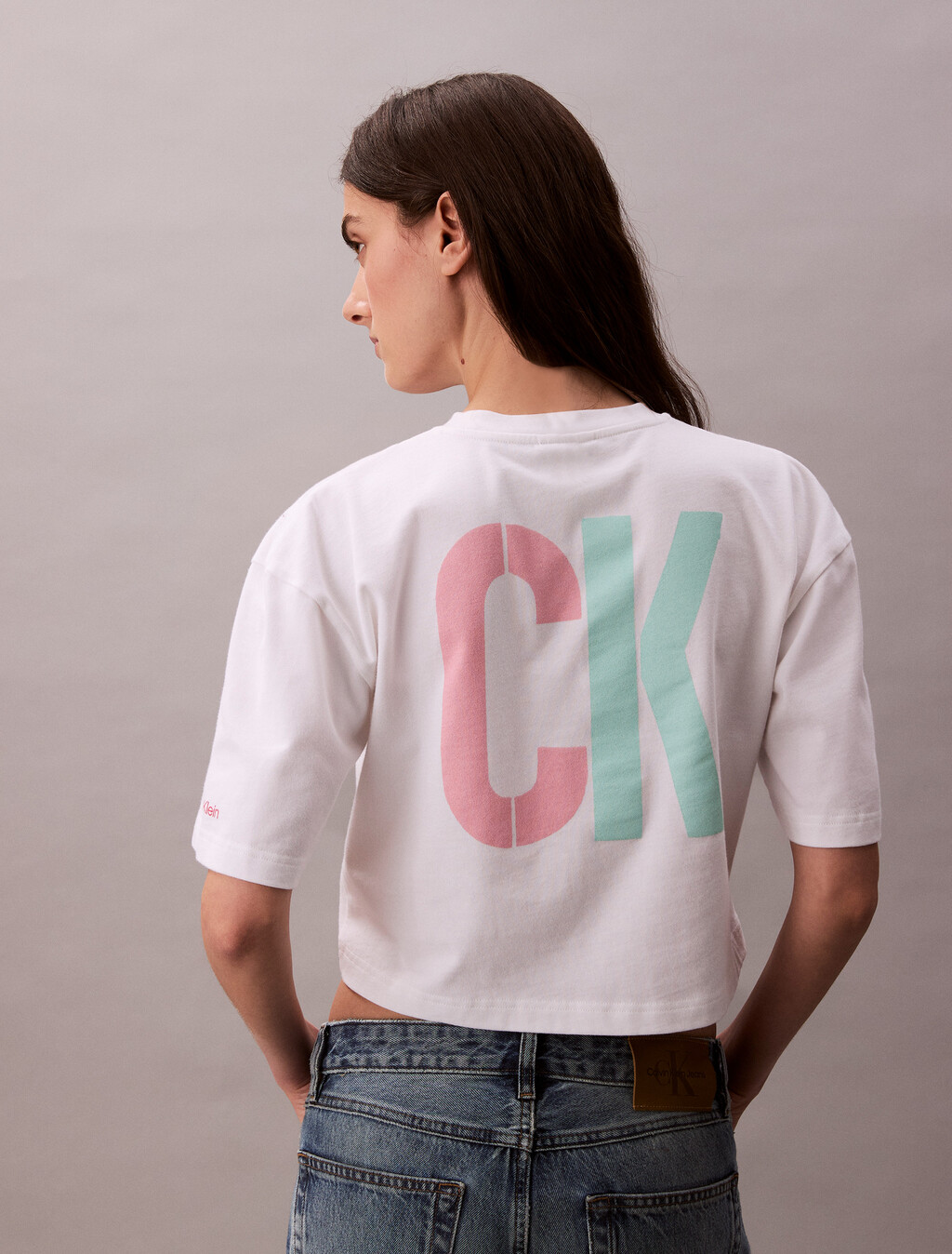 Pride Viva Love Graphic Cropped Relaxed T-Shirt, Bright White, hi-res