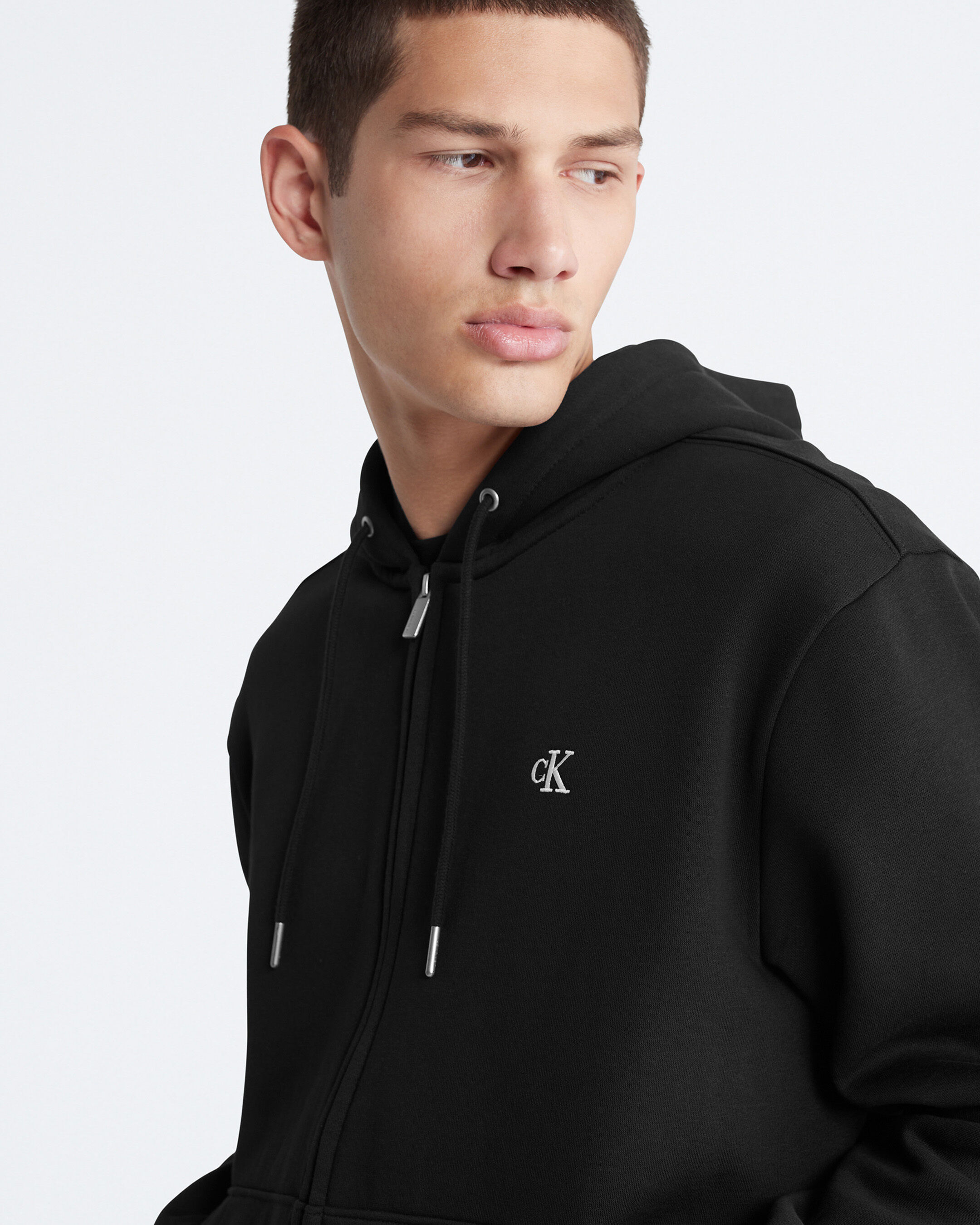 Archive Logo Zip Fleece Hoodie black Calvin Klein Singapore