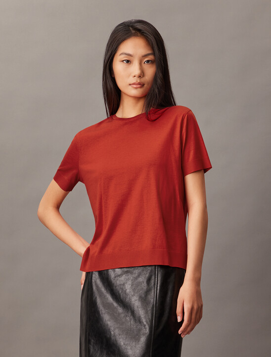 Silk Cotton Crewneck Tee