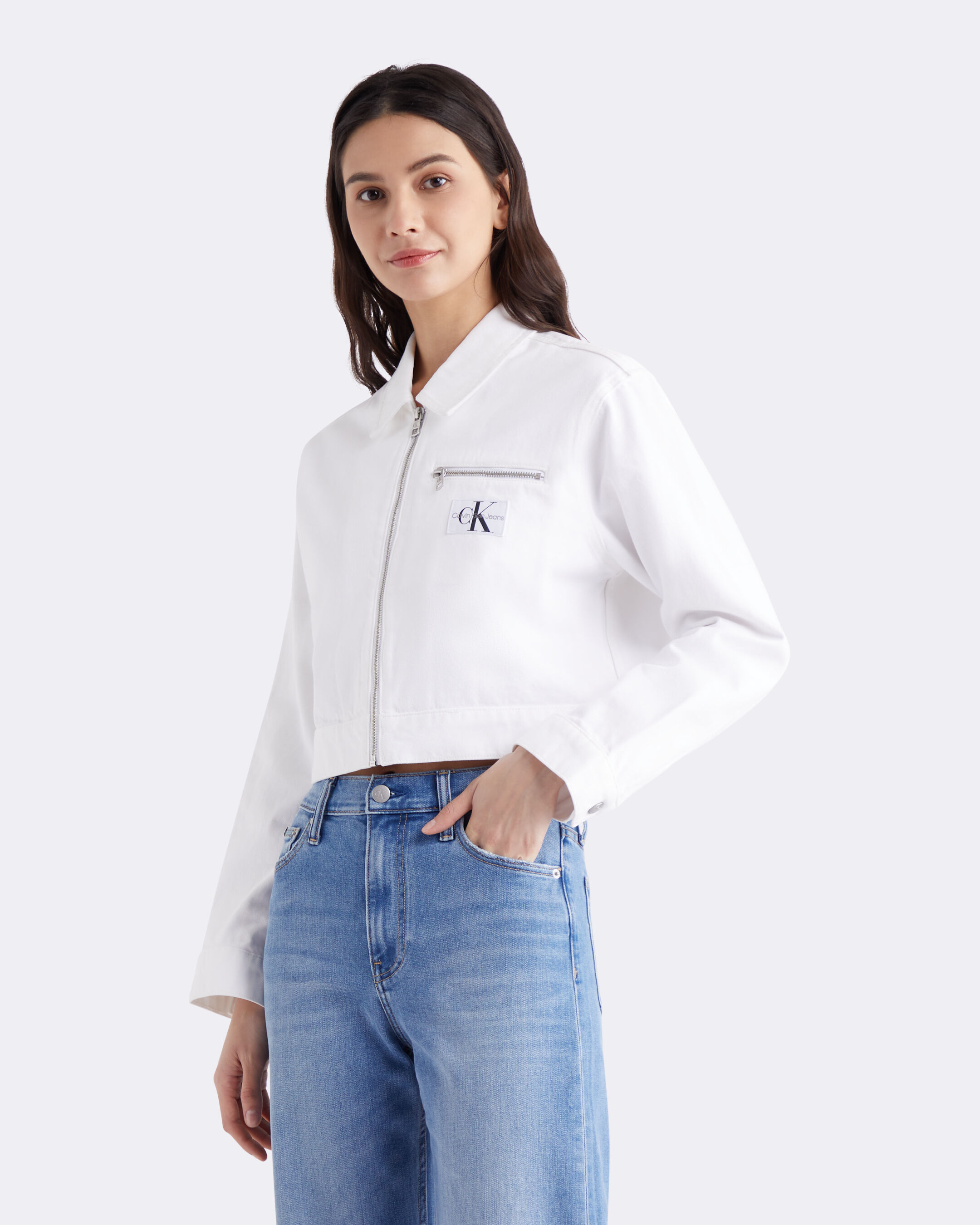 Calvin klein women's 2025 denim trucker jacket