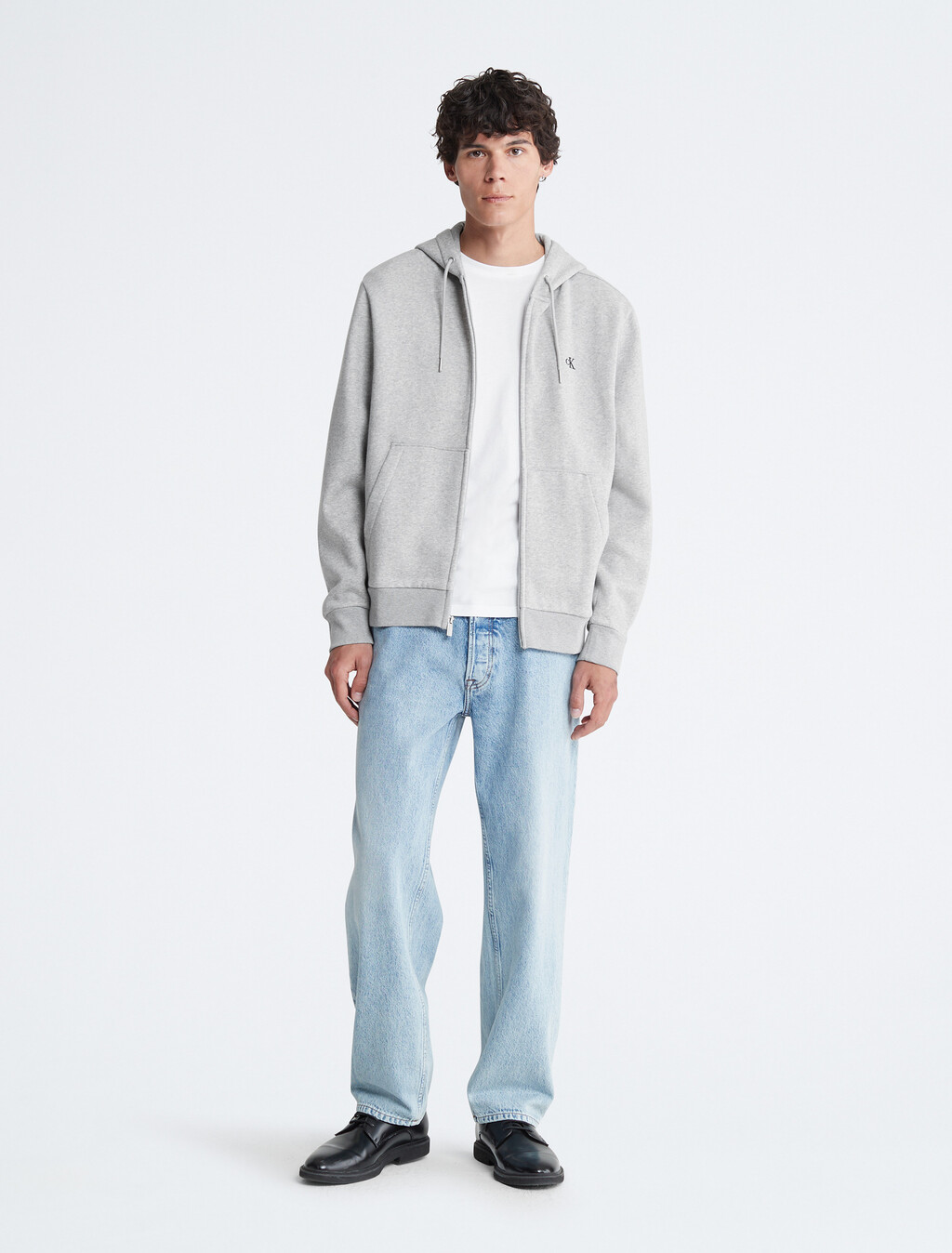 Archive Logo Zip Fleece Hoodie, Heroic Grey Heather, hi-res