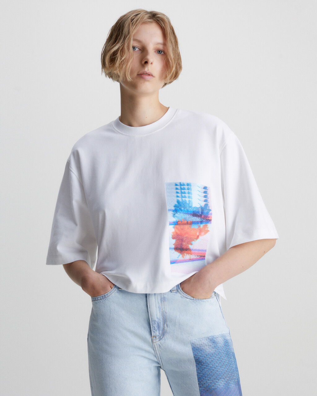 RELAXED EMBROIDERED T-SHIRT, Bright White, hi-res