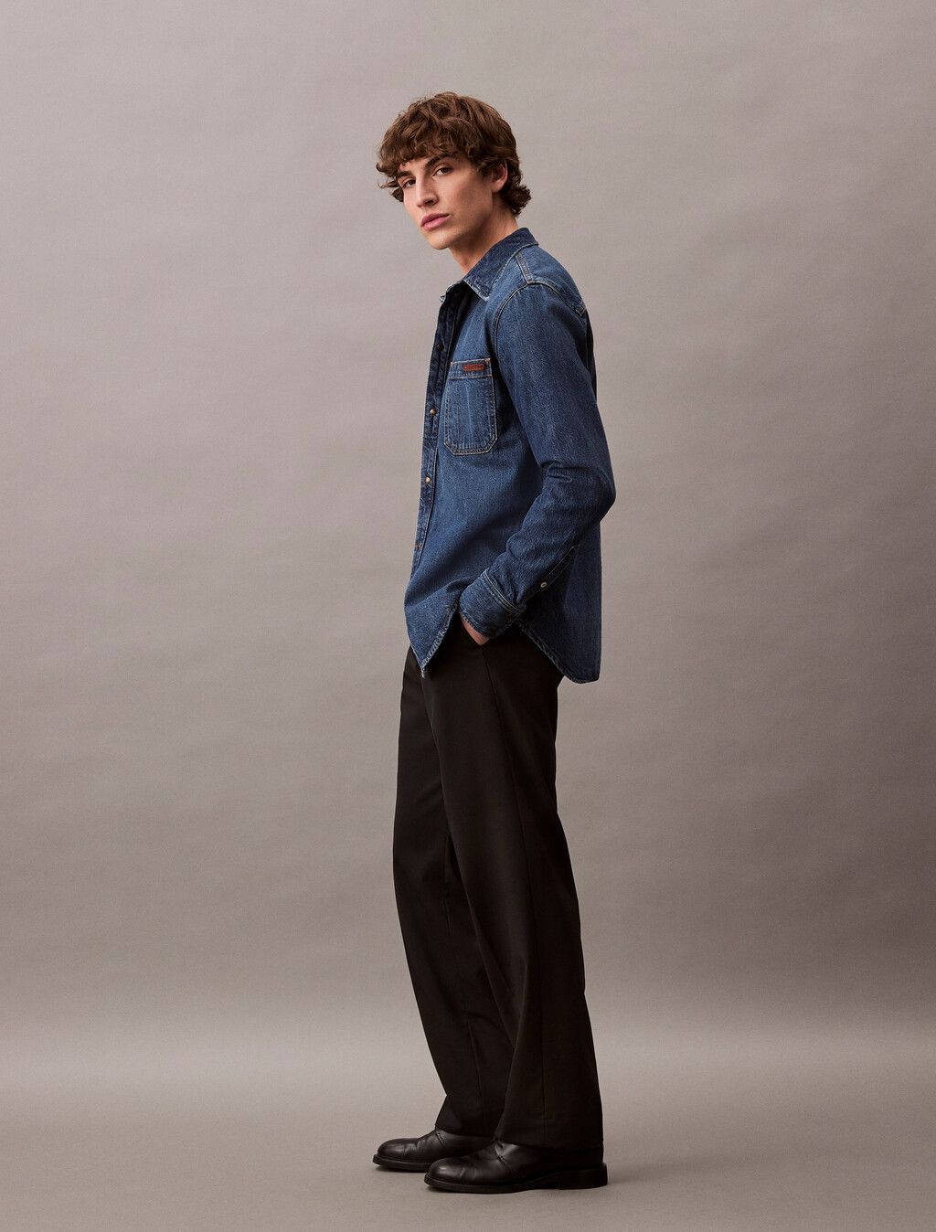 Lean Denim Shirt, CK NO05, hi-res