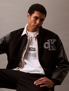 Calvin Klein New York Relaxed Varsity Tee, Brilliant White, hi-res