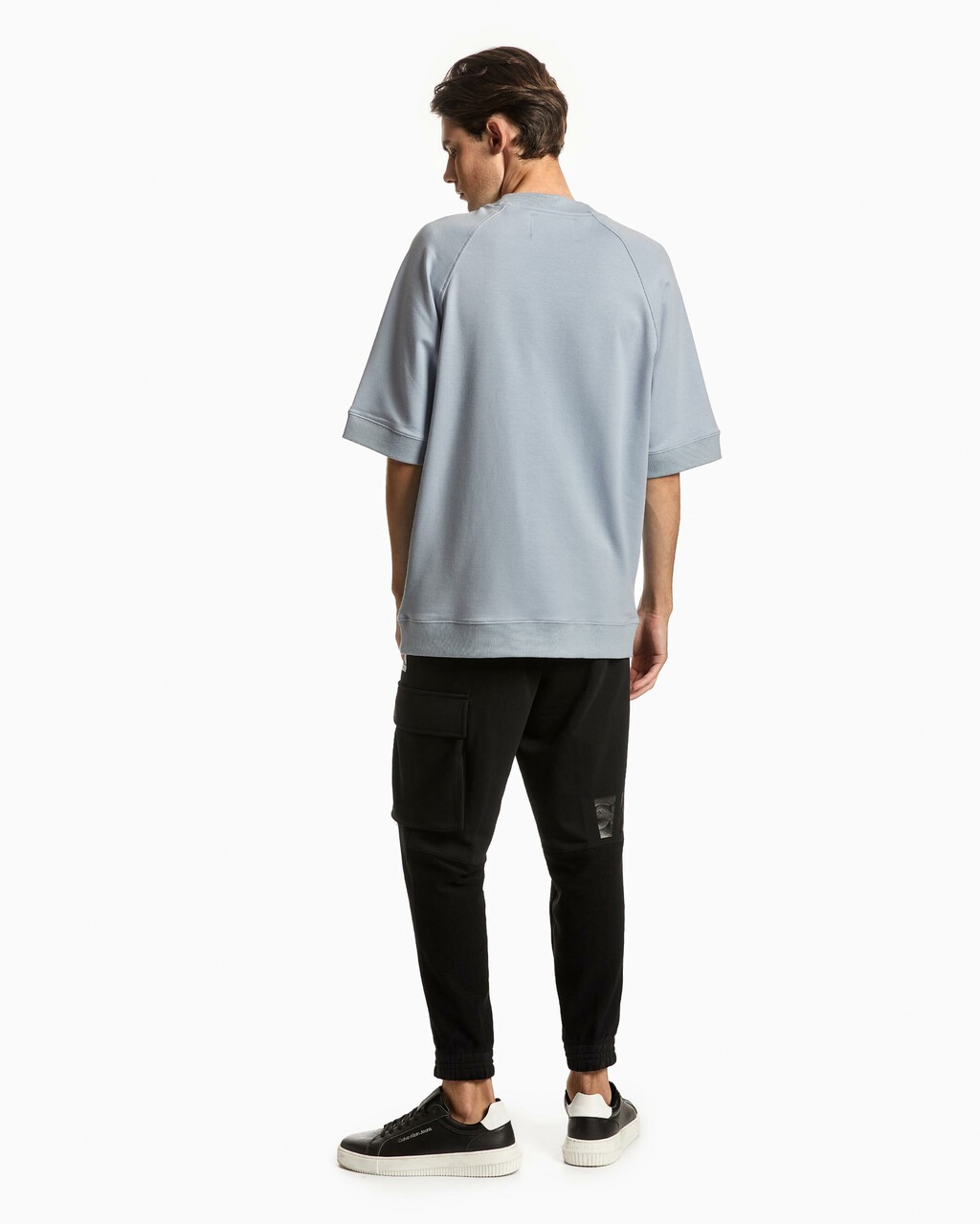 UNISEX INFINITE COOL WAVE PRINT SHORT SLEEVE SWEATSHIRT, SILVER SKY, hi-res