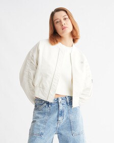 ARCHIVAL NEUTRALS BOMBER JACKET, IVORY, hi-res