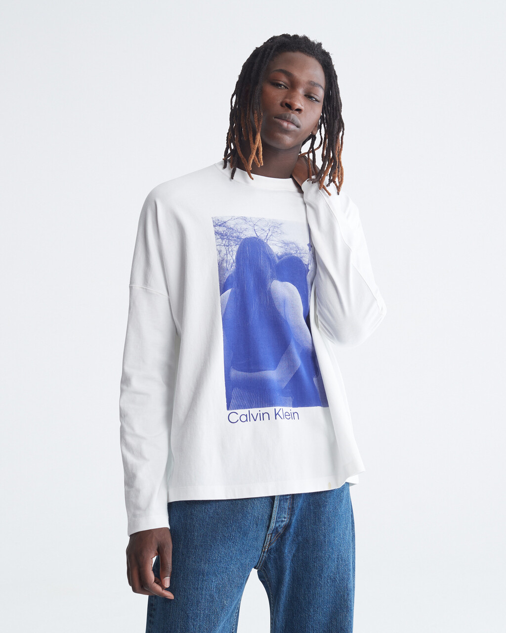 STANDARDS FRISBEE GRAPHIC LONG SLEEVE TEE, Brilliant White, hi-res