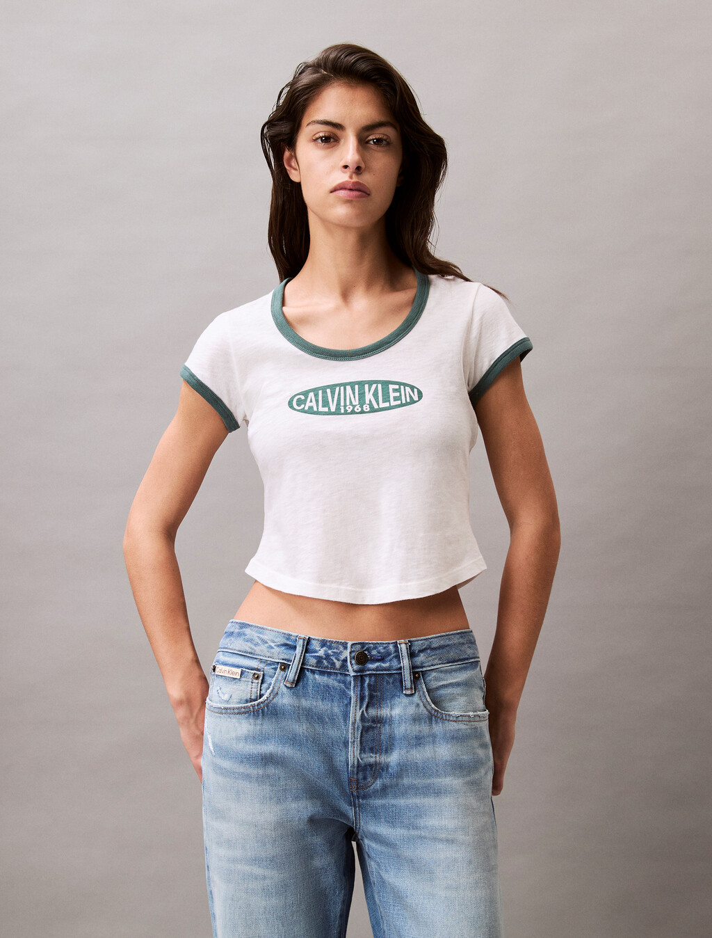 Logo Graphic Baby Tee, Snow White, hi-res