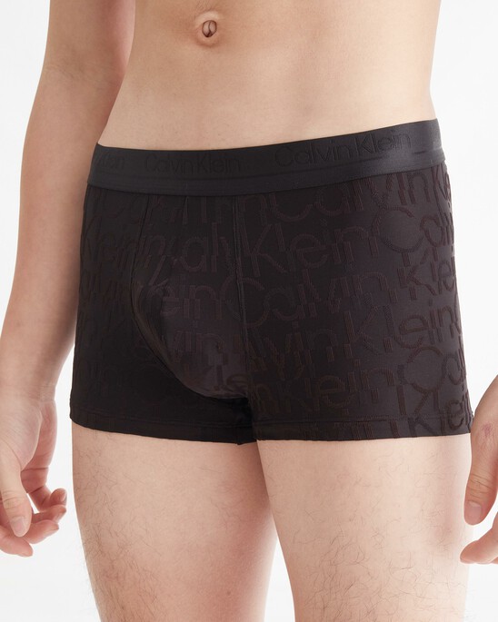 CK BLACK LOGO JACQUARD LOW RISE TRUNKS